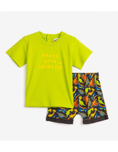 FUNKY FOR BABY Βρεφικό Σετ Βερμούδα 2τμχ Λαχανί