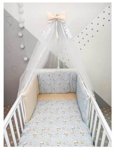 BABY STAR Σετ Κούνιας Giraffe Blue 6τμχ