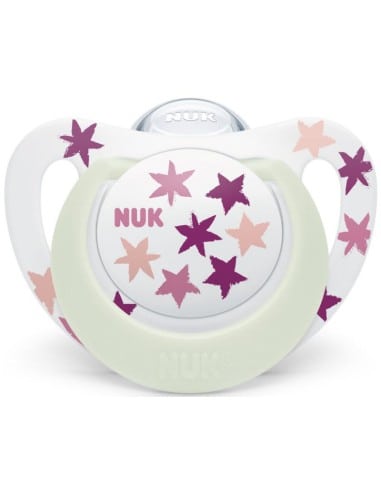 NUK Star Night Πιπίλα Σιλικόνης Pink 6-18m 1τμχ