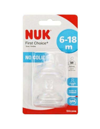 NUK First Choice+ Θηλή Σιλικόνης Μεσαίας Ροής 6-18m 2τμχ