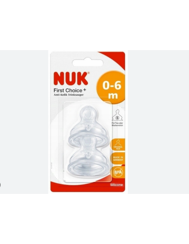 NUK First Choice+ Θηλή Σιλικόνης Μεσαίας Ροής 0-6m 2τμχ