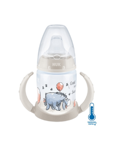 NUK First Choice Μπιμπερό Εκπαίδευσης Disney Winnie the Pooh 150ml με ρύγχος Γκρι 6m+