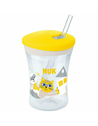 NUK Action Cup Κύπελλο με Καλαμάκι 12m+ 230ml Κίτρινο