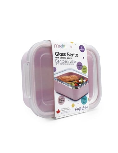 MELII Glass Bento με Θήκη Σιλικόνης 740ml Pink