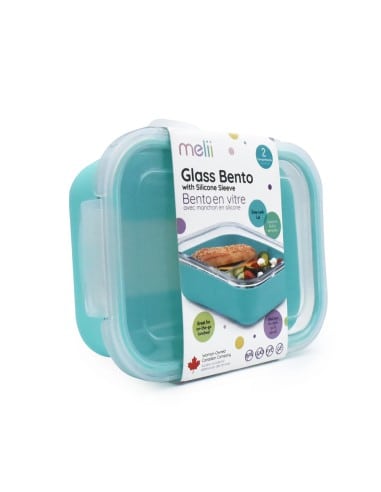 MELII Glass Bento με Θήκη Σιλικόνης 740ml Blue