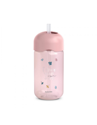 SUAVINEX Παγούρι Με Καλαμάκι Σιλικόνης 18m+ Bear Pink 340ml