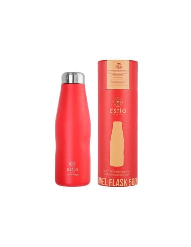 ESTIA Θερμός Νερού Travel Flask Save The Aegean Scarlet Red 500ml