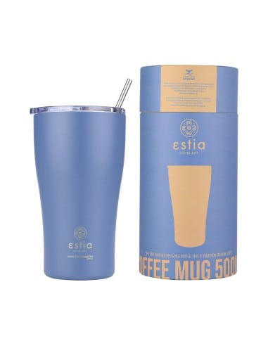 ESTIA Θερμός Coffee Mugs Save The Aegean Denim Blue 500ml