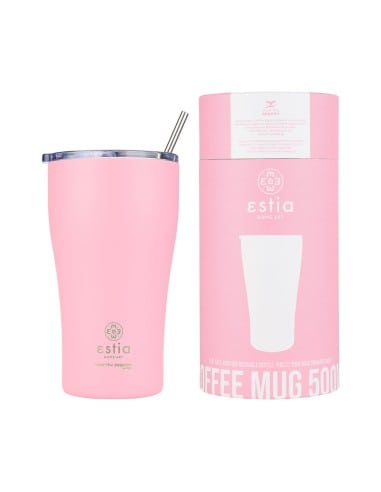 ESTIA Θερμός Coffee Mugs Save The Aegean Blossom Rose 500ml