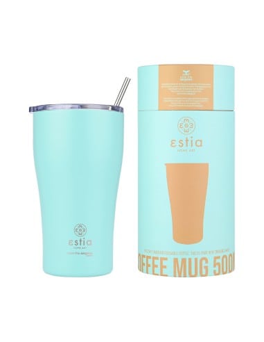 ESTIA Θερμός Coffee Mugs Save The Aegean Bermuda Green 500ml