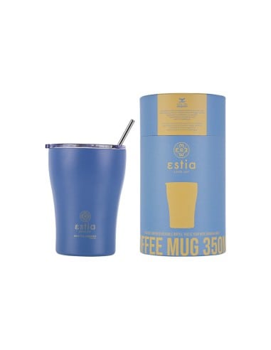 ESTIA Θερμός Coffee Mugs Save The Aegean Denim Blue 350ml