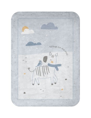 KIKKA BOO Κουβέρτα Αγκαλιάς & Λίκνου Stripy Friends Fleece 80x110εκ