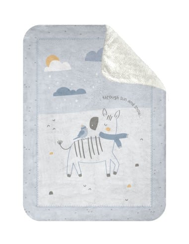 KIKKA BOO Κουβέρτα Αγκαλιάς & Λίκνου Stripy Friends Sherpa Fleece 80x110εκ