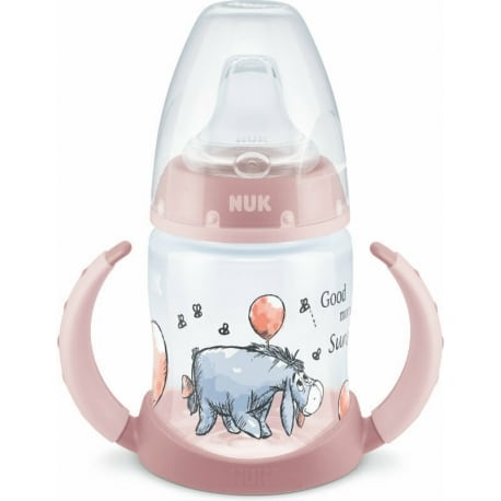 NUK First Choice Μπιμπερό Εκπαίδευσης Disney Winnie the Pooh 150ml με ρύγχος Ροζ 6m+