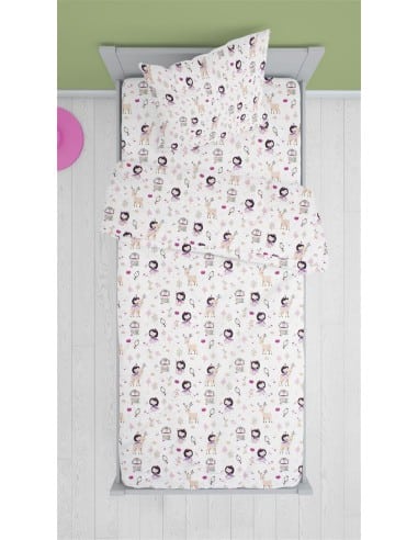 DIM Σετ Σεντόνια  Lily & Deer White Pink 160Χ240cm