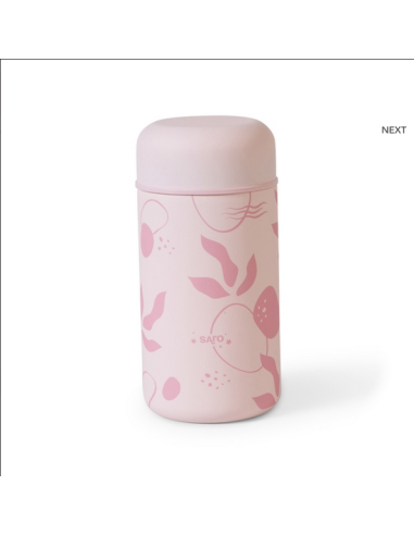 SARO Θερμός Φαγητού Leaves Dusty Pink 500ml